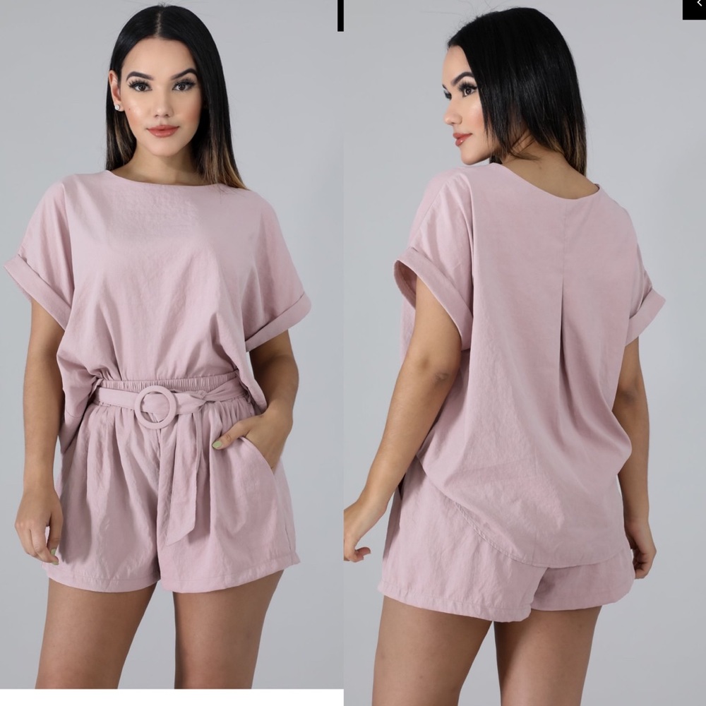 Mauve beige short set 🎀